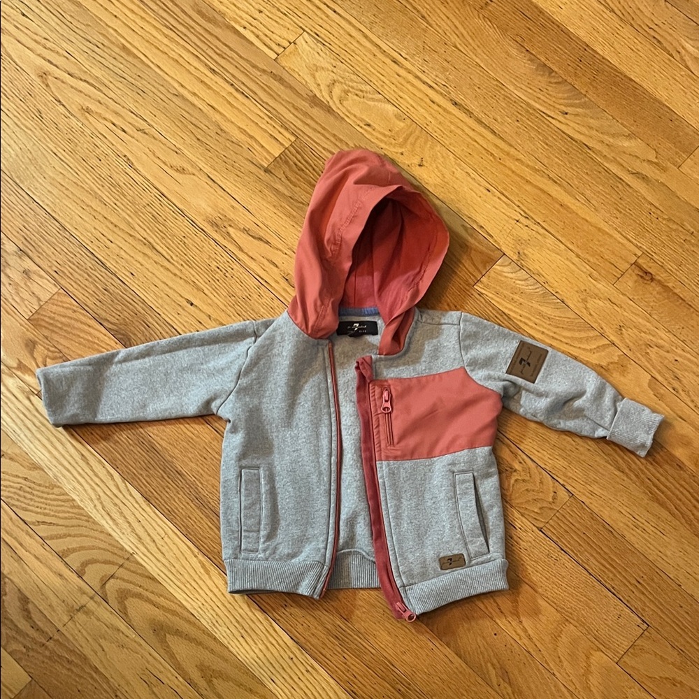 7 For All Mankind Gray and Pink Kids Hoodie